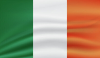 Grunge Ireland flag. Ireland flag with waving grunge texture.