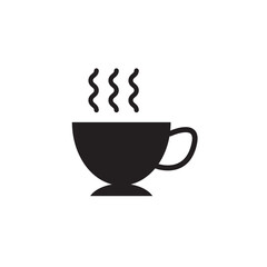 Vector of a cup with smoke logo, symbol, glyph style