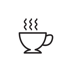 Vector of a cup with smoke logo symbol handrawn line.