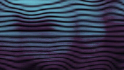 Parametric blue background. Future building design. Abstract wave wall. Modern architecture. 3d rendering illustration. High resolution. Horizontal stripes.