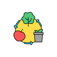 Eco zero production color line icon. Pictogram for web page, mobile app