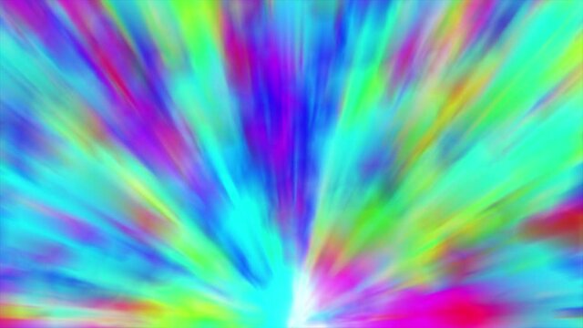 Color neon gradient. Tie Dye Watercolor Background. Moving abstract blurred background. The colors vary with position. Multicolored spectrum. 3d animation of seamless loop