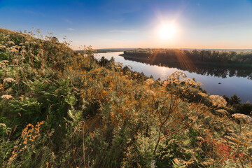 sunset over the river
