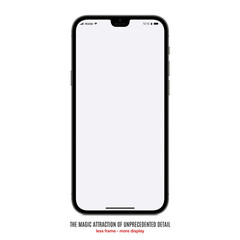 smartphone frameless grey color with blank screen saver front view isolated on white background. mockup of realistic and detailed new mobile phone with shadow. stock vector illustration