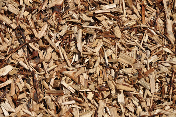 Grobe Hackschnitzel als Hintergrund