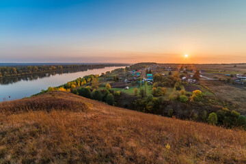 sunset over the river