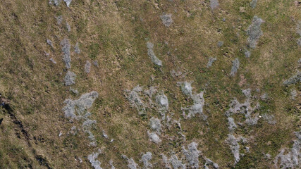 Patches of ice on field.