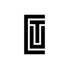 Black and white letter CUT CTU initial logo icon
