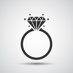 Diamond engagement ring icon