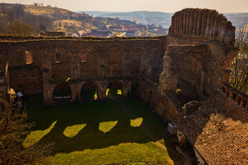 Slimnic Fortress (Stolzenburg): fortified enclosure, with towers, chapel, tower, bastion, was built in the fourteenth century, located on a Burgbasch hill on a Sibiu-Mediaș road in Transylvania