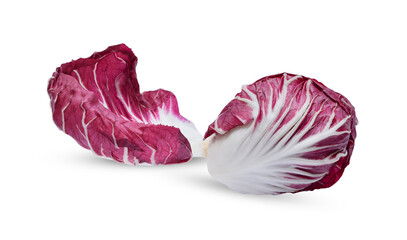 Fresh red radicchio isolated on white background