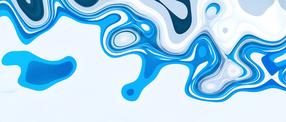 Abstract Curves Creative Background and Watercolor blue Motion concept. Digital art, Copy Space, banner- 3d rendering