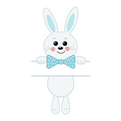 Cute Bunny character with a delimiter for text