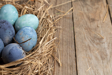 Easter background concept with colorful eggs