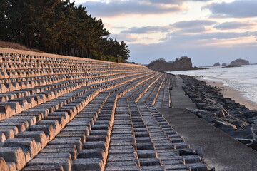 Fototapeta premium Stairs in the sunset