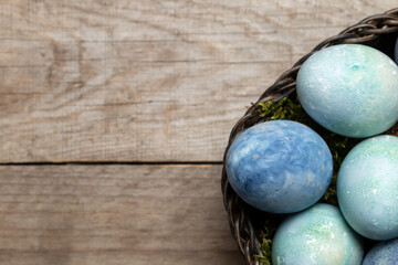 Easter background concept with colorful eggs