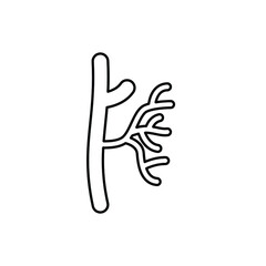 Human artery line icon. Outline style can be used for web, mobile, ui. Blood, vessel, artery, vascular, vein, cardiovascular, heart concept. Vector illustration isolated on white background. EPS 10.