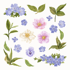 Religious Easter Clipart With Spring Blue Flowers
