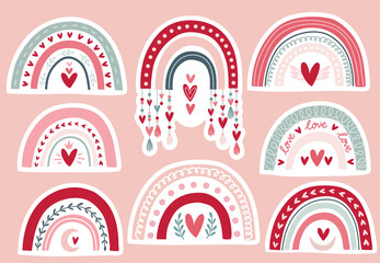 Card Valentine's day in boho style. Bohemian romantic concept