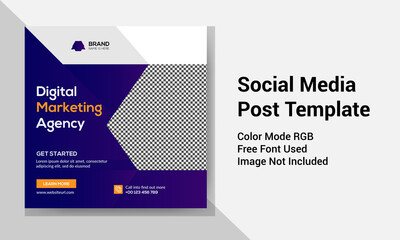 Digital marketing agency business social media banner design template