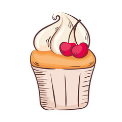 sweet cupcake bakery isolated icon vector illustration design