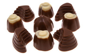 chocolate candies isolated