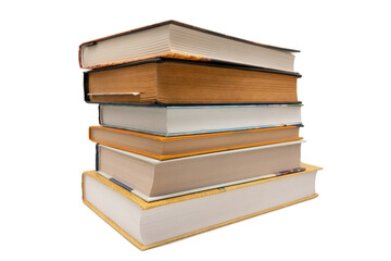 stack of Old books isolated on white background