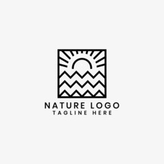 Tropical plant logo, nature logo, beach logo vector template