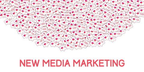 Social media icons. White concept. Falling gradient like counter. Top semicircle elements on transpa