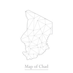 Vector map of Chad with trendy triangles design polygonal abstract. Vector illustration eps 10.