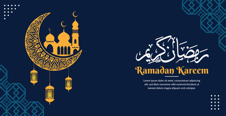ramadan kareem greeting background template	 - obrazy, fototapety, plakaty
