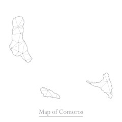 Vector map of Comoros with trendy triangles design polygonal abstract. Vector illustration eps 10.