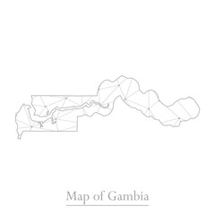 Vector map of Gambia with trendy triangles design polygonal abstract. Vector illustration eps 10.