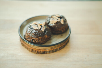 Fototapeta na wymiar Close up of delicious chocolate scone