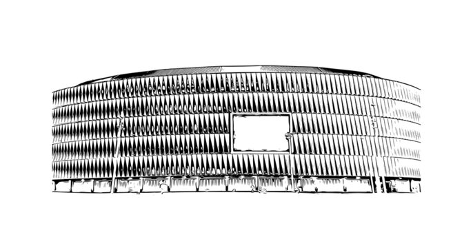 black and white stadium building architecture clip art preview