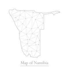 Vector map of Namibia with trendy triangles design polygonal abstract. Vector illustration eps 10.