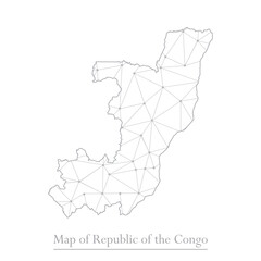 Vector map of Republic of the Congo with trendy triangles design polygonal abstract. Vector illustration eps 10.