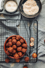 Fried home made italian traditional meatballs