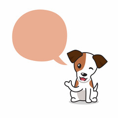 Fototapeta premium Cartoon character jack russell terrier dog with speech bubble for design.