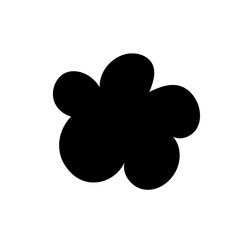 Flower Abstract Vector hand drawn plant. Botanical illustration. Black silhouette. Template design for sail, wedding save date, envelope, valentine, for party, holiday decor.