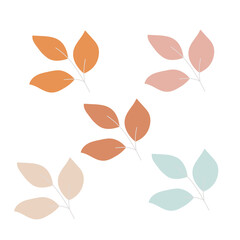 Obraz premium Leaves Vector hand drawn plant pastel color. Botanical illustration. Template design for sail, wedding save date, envelope, valentine, for party, holiday decor. 