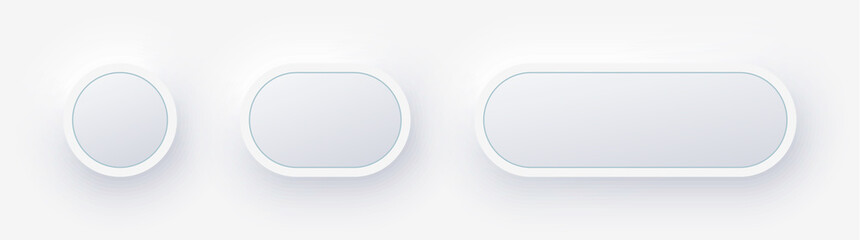 White buttons in Neomorphism design style. Vector illustration EPS 10 - obrazy, fototapety, plakaty