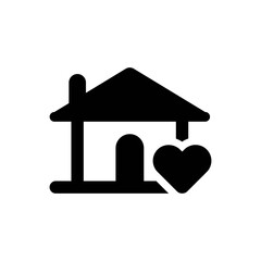 Heart house icon
