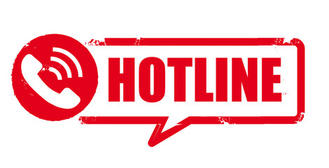 Hotline - Kundendienst und Service - Stempel Vektor Illustration
