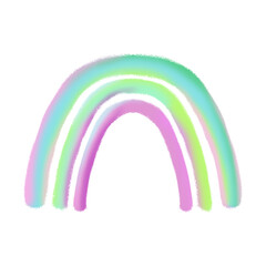 Rainbow illustration. Cute rainbow in pastel colors in cartoon style for textile and paper
