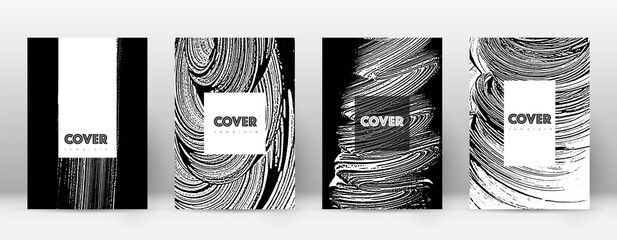 Cover page design template. Hipster brochure layout. Breathtaking trendy abstract cover page. Black