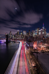 Obraz premium Aerial Night View of Manhattan