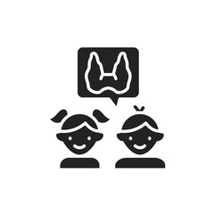 Pediatric endocrinology line icon. Isolated vector element.