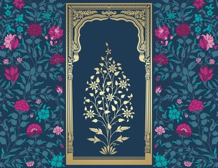 wedding card design, paisley floral pattern , India  © SIRIUS*