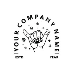 eyes on hand illustration logo tamplate